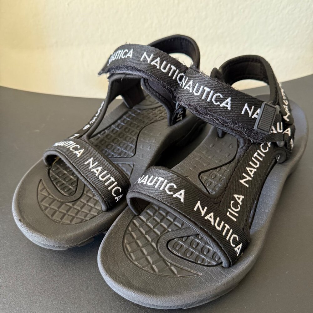 Nautica Augustus Strap Water Sport Sandals Men's Size 7, Black & White